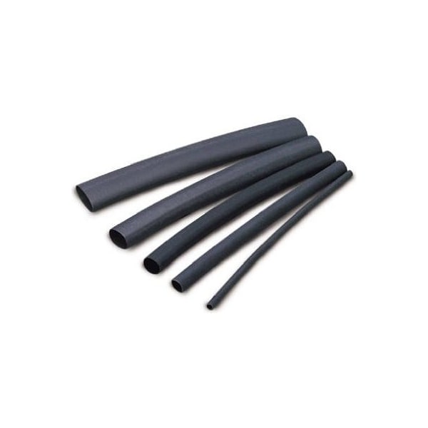 Ecm Industries Heat Shrink Tube, Thin Wall, 2:1 I.D. Shrink Ratio, 1/8 in I.D. Before Shrinking, Black, 4 in, 7 PK HST-125 - main